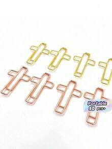50-Pack Cross-Shaped Paper Clips, Bible Clips, Journal Clips, Christian Bible Learning Supplies, Christian Journal Accessories, Bible Journal Supplies, Bible Clips, - multicolor - View 1