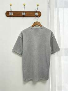 DAZY Men's Grey T-Shirt With Half-Zip Hanging Hook Design - Grey - View 9