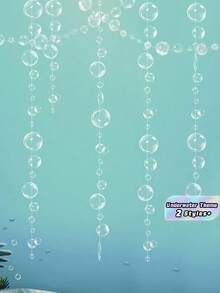 1/2个 200厘米 漂浮摇摆防水轻便泡沫泡泡白色水下主题派对花环装饰，适用于生日、情人节、家庭海洋派对用品、沙滩横幅 - 透明 - 查看 1