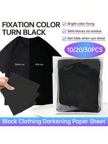 10/15/20/30/60 PIEZAS Hojas de tinte negro Parches de reparación de color de tela Restaurador de ropa Oscurecer la ropa desteñida Hojas de colorante negro reutilizables portátiles para el hogar y la lavandería Herramienta de lavandería Hojas de colorante negro para vaqueros, camisas, uniformes, refrescar la ropa negra - Negro a granel - Ver 2