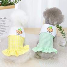 PETSIN Quần áo cho chó, quần áo cho mèo, váy cho thú cưng, bộ sưu tập xuân/hè mới, váy cho cún con, váy công chúa đa năng, họa tiết kẻ sọc, quần áo cho động vật nhỏ, kem chống nắng mát mẻ - Nhiều màu - Xem 12