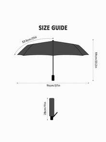 BATMAN X SHEIN 1把印有Logo的黑色UV涂层雨伞，UPF 50+防晒，适合学校、工作、户外活动和日常使用，专为大学生、高中生、男女设计，正义联盟主题，酷炫十足。 - 黑黃色 - 查看 8