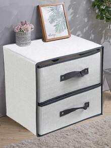 2-Drawer Fabric Storage Organizer For Underwear Socks Bras, Linen Closet & Dresser Drawer Insert, White Collapsible Bin For Bedroom Clothing Decor Must Have - Multicolor - View 13