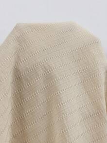 Vionelle Plus Size V-Neck French Retro Elegant Lace Ruched Waist Petal Sleeve Blouse Brunch Wedding Guest Beige Summer - Apricot - View 7