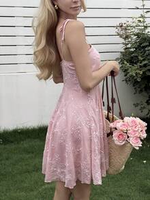 DAZY Đầm croptop không tay ôm eo ngọt ngào dành cho nữ, thích hợp cho mùa xuân và mùa hè. - Màu Hồng baby - Xem 2