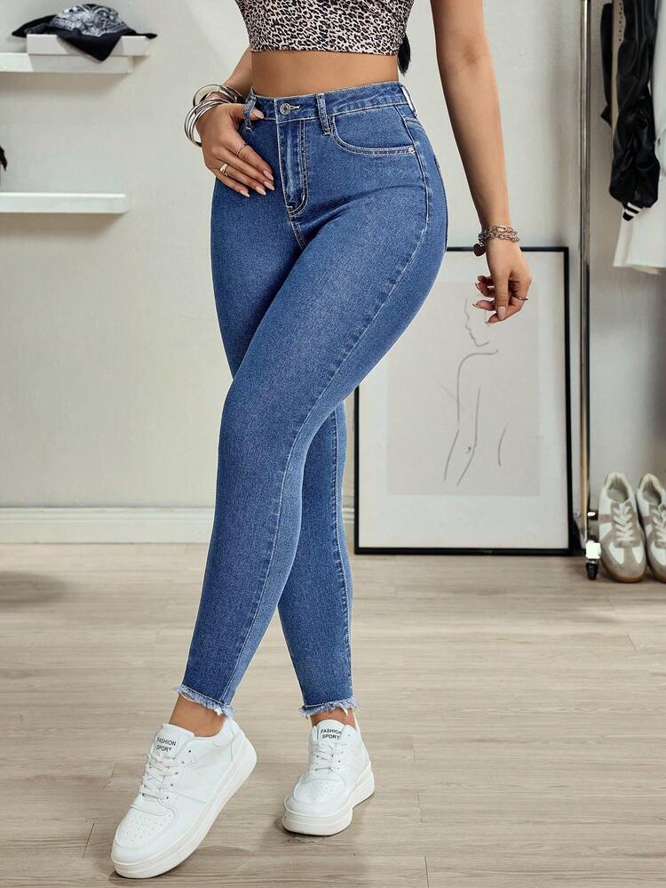 Rivivi Women's Casual Everyday Commute Slim Fit Skinny Jeans - Blue - View 1