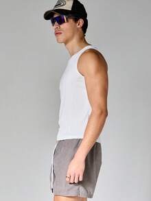 SUMWON Camiseta sin mangas acanalada informal, ligera y transpirable de cuello redondo, un básico esencial para el armario de verano - Blanco - Ver 4