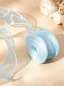 9M Floral Print Satin Ribbon, Aesthetic Wire Edge Ribbon For Crafts, Wedding Decor, Gift Tying, Birthday Party Supplies, Multicolor Bows For Vase Decoration - 1 roll - View 10