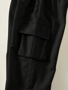 SHEIN 男婴休闲字母印花短袖T恤上衣和阔腿裤套装（2件套），适合夏季和春季穿着。 - 彩色 - 查看 7