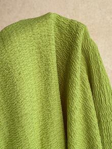 Ure Wave Vestido de mujer con cuello halter plisado y textura hueca - Verde - Ver 9