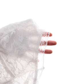 LYSMO 女士休闲蕾丝连体衣，适合夏季度假和日常通勤 - 白色 - 查看 8