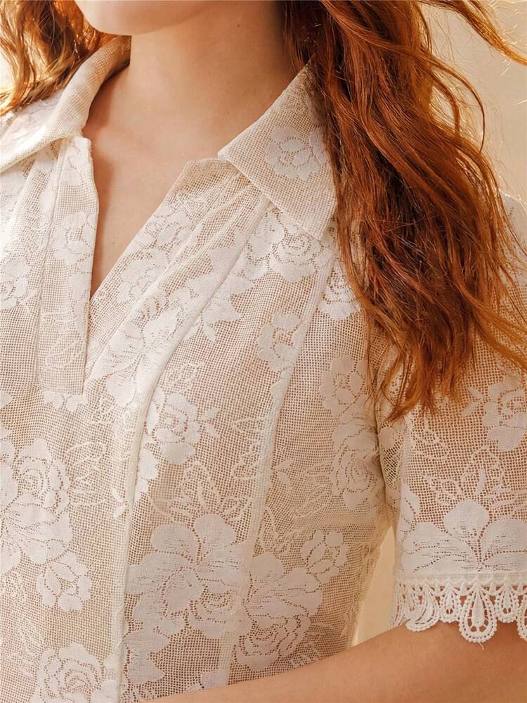 SUMMER LUXURY NON-MAINSTREAM ELEGANT LACE FABRIC WAIST-CINCHING FLARED PLUS SIZE DRESS FOR WOMEN
