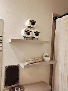 1/2PCS 3D Printed Funny Black Sheep Shape Freestanding Toilet Paper Holder Set Bathroom Tissue Dispenser Storage Rack Cute Bathroom Decor Novelty Unique Gift For Adults Home Accessories Self Standing - one-size - View 5