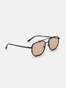 Lumivelle 1pc Women's Mirrored Aviator Frame Boho Style Fashion Outdoor Protective Travel Daily Accessory - Champagne - View 3