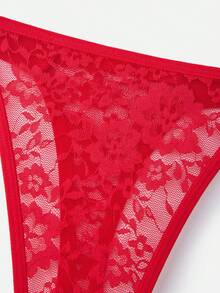 Bella Beso Quần lót ren lấp lánh cho nữ G-String Đồ lót cô dâu, Rave - Đỏ - Xem 5