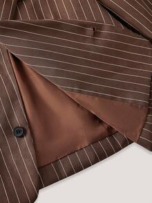 GENTILAND 2pcs Men's Woven Casual Loose Fit Long Sleeve Jacket And Straight Leg Pants Set - Brown - View 16