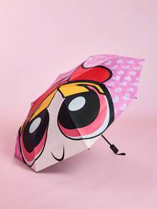 THE POWERPUFF GIRLS X SHEIN 1把印有logo的雨伞，UPF 50+防紫外线，适用于学校、工作、户外和日常使用，专为大学生、高中生、男士和女士设计，附赠烧毁之书 - 粉色 - 查看 5