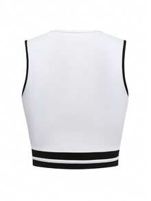 CourtClass CourtClass Women's Comfortable Breathable Striped Sports Bra - White - View 9