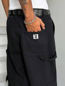 Manfinity Hypemode Men's Casual Loose Fit Straight Leg Jeans, Versatile For Daily Wear - Blue - View 8