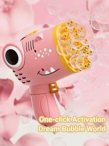 Teckwe One Fully Automatic Bubble Machine - Dinosaur Design, Handheld 40-Hole Automatic Bubble Gun, Made Of Plastic, Party Toy, Outdoor Entertainment, Wedding, Birthday, Holiday Gift. A Gift Toy For Boys And Girls - Multicolor - View 4