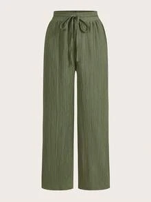 SHEIN Tall CURVE 大码休闲宽松直筒裤 - 彩色 - 查看 11
