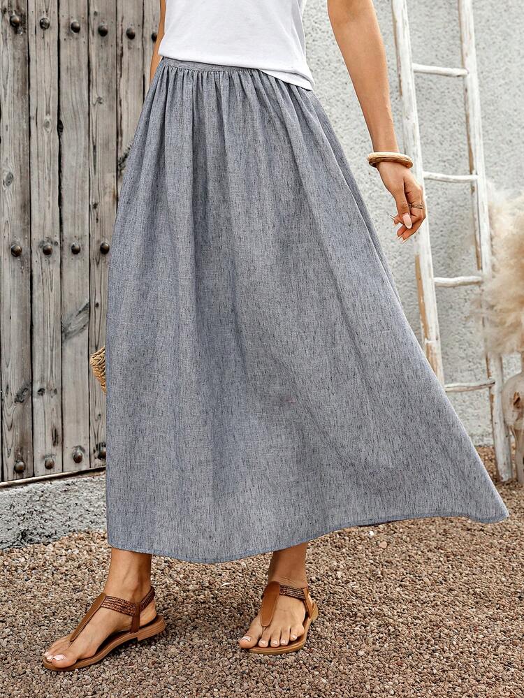 Women's Versatile All-Match Midi Skirt, Suitable For Commuting And Office Wear