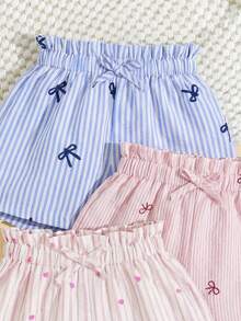 Bộ 3 quần short bé gái mùa hè, màu trơn, cạp chun. - Nhiều màu - Xem 3
