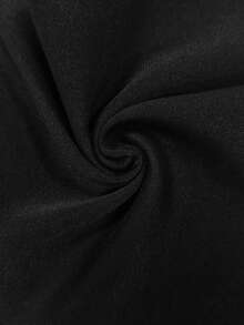 GlowEve CURVE Women's Elegant Casual Solid Color Lace Patchwork Ruffle Collar Petal Sleeve Blouse - Black - View 3