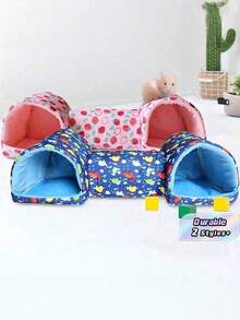 1 Cozy Pet Hideout, Suitable For Playing And Sleeping - Corner Tunnel Bed For Small Animals, Hamster House, Easy-To-Assemble Hamster Hideout, Ideal For Hamsters, Guinea Pigs And Other Small Pets - multicolor - View 1