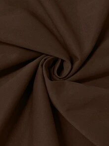 GlowEve CURVE Plus Size Summer Minimalist Elegant Solid Color Pleated Sleeveless Dress - Chocolate Brown - View 3