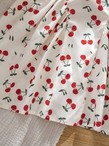 SHEIN Đầm suông không tay in hình quả anh đào cho bé gái - Nhiều màu - Xem 7