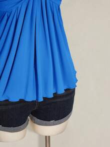 ICON Top de Punto sin Mangas con Frente Torcido Color Vino para Mujer Talla Grande, Estilo Y2K, Ideal para Graduación/Vuelta al Cole, Tops Lindos de Verano - Azul 2 - Ver 9