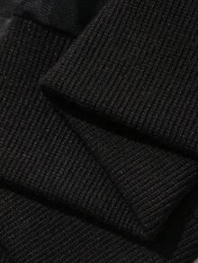 FRIFUL Jaket Transparan Lengan Panjang dengan Resleting, Modis dan Serbaguna untuk Wanita - Hitam - View 5