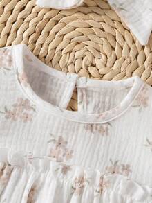 SHEIN 2件套可爱兔子刺绣毛球装饰婴儿连体衣，夏季 - 彩色 - 查看 7
