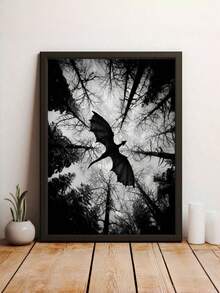 1pc/Set Dark Fantasy Dragon Flying Art Canvas Posters And Prints, Monochrome Forest Scene Canvas Wall Arts, Unique Creative Wall Art Decoration,Suitable For Living Room And Bedroom Office, Dining Room, Bar Wall Decoration,No Frame Include Gifts Birthday Graduation - Dark Dragon - View 9