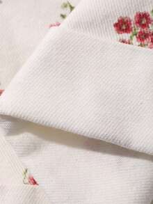 Denim Shorts With Rolled And Pleated Hem - White 2 - View 7