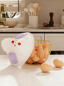 1pc Home Kitchen Egg Basket Plastic Lid Storage Basket Vegetable Iron Storage Basket Storage Basket Water Fruit Basket Vegetable Basket Metal Basket - Multicolor - View 3