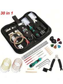 25 30 In 1 Guitar Tool Kit Set Multi Functional Repair Toolbox Guitar Parts Replacement Accessories Includes Picks String Winder Cutter Bridge Pin Puller For Musician Luthier Maintenance Essential - Multicolor - View 13