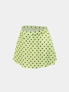 Swim Oasis Women's Summer Beach Vacation Ruched Bust One-Piece Swimsuit And Polka Dot Cover-Up Skirt Set - Black and White - View 12