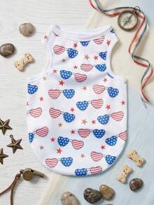 PETSIN 1 Independence Day Star Stripe National Flag Printed Pet Tank Top - Multicolor - View 6