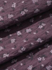 DAZY Pantalones de pijama de mujer con ajuste holgado y estampado floral, para verano - Morado - Ver 9