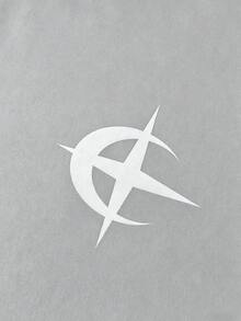 PAVTROS 男士淺灰色夏季街頭風運動多層線條機車風短袖褲裝套裝，復古運動風男友禮物 - 灰色 - 查看 5