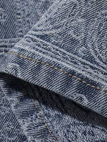 Livesso Shorts vaqueros de pierna recta con estampado floral vintage lavado para mujer, adecuados para primavera, verano, playa y estilo callejero - Lavado ligero - Ver 9