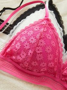 3pcs/Set Wireless Bra Combo, Multi-Color - Multicolor - View 5