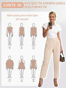 Tight, Shortened, Plain-Colored Work Pants That Fit The Waist - Khaki - View 11