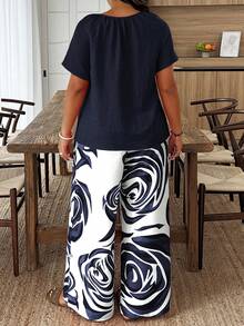 Weeklong Conjunto informal de 2 piezas con estampado, talla grande - Multicolor - Ver 2