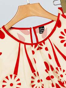 SHEIN Clasi 夏季加大码碎花无袖休闲两件套 - 紅色 - 查看 4