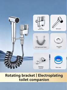 1 Set Stainless Steel Handheld High Pressure Bidet Sprayer, 78" Toilet Hose, Female Intimate Hygiene Cleaner, Dual Mode Wall Mounted Adjustable Bathroom Bathroom Accessories Bathroom Tools - silver - View 3