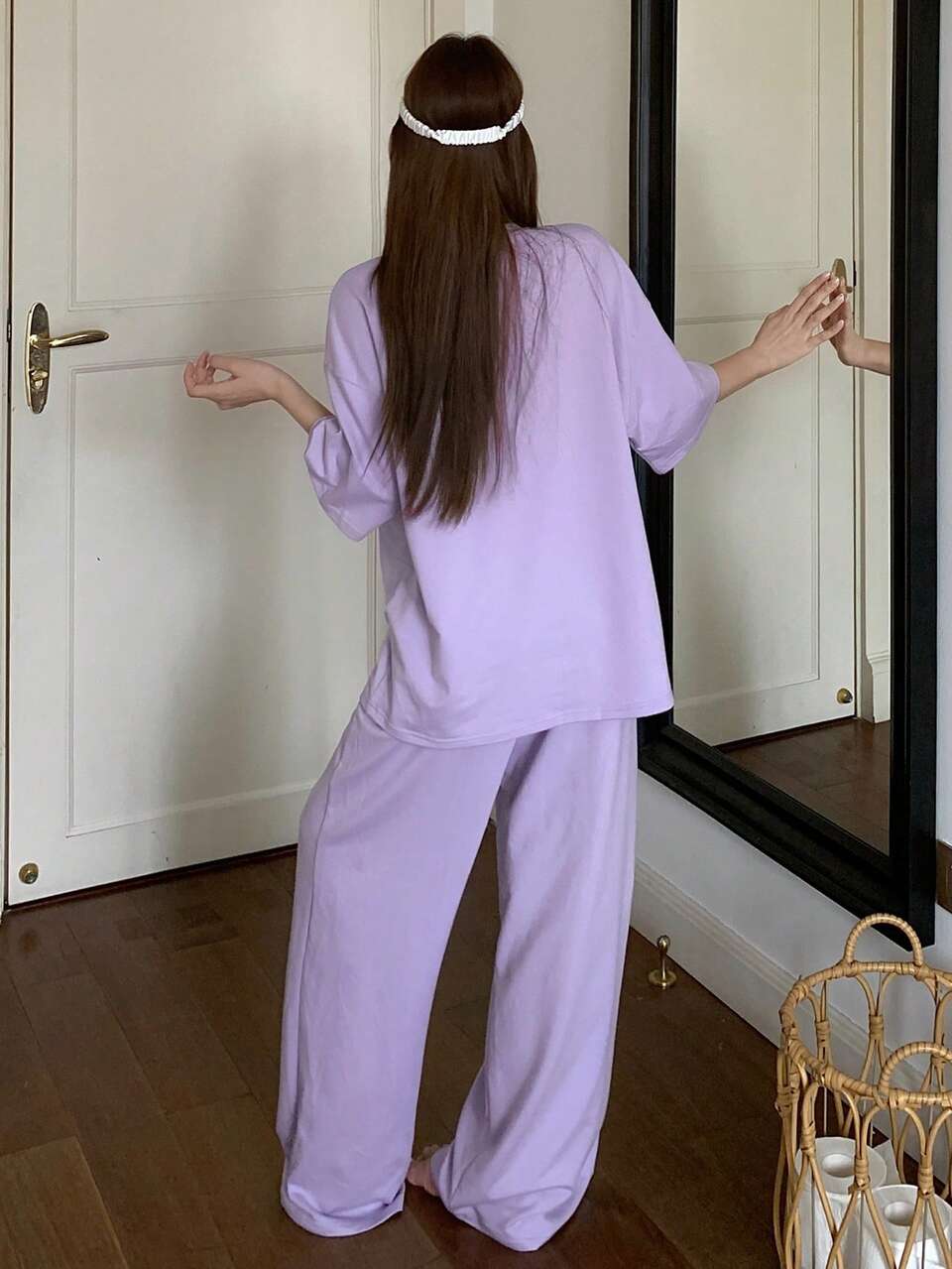 Print Loose Women Pajama Set Summer