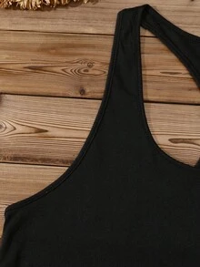 EMERY ROSE Camiseta sin mangas minimalista con gráfico de instrumentos musicales y calavera, adecuada para el verano, para mujeres de talla grande y versátil para festivales de música - Negro - Ver 3